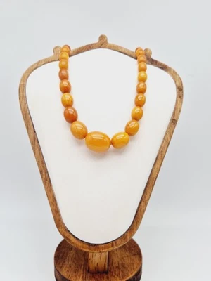 Bernsteinkette Butterscotch, Bernstein Kette – Honigfarbene Olivenperlen,  - Bild 1 von 4