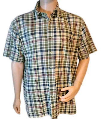 Makaveli Tupac Short Sleeve Button Up Plaid Shirt Makaveli Rhinestone Men's XL - Image 1 of 4