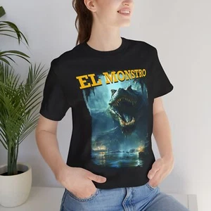 El Monstro Crocodile Graphic Tee Unisex Jersey T-Shirt Unikat Geschenk Sommer Style - Bild 1 von 17