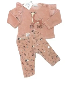 Beans Barcelona Ciervo Nativo Americano Terciopelo Pantalones y Camisa Conjunto Niñas 1-3 Mos - Imagen 1 de 9