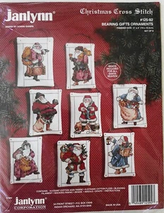 Janlynn #125-92 Bearing Gifts Santa Christmas Ornaments Cross Stitch Kit Sealed - Picture 1 of 2