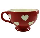 Pier 1 Large Red Coffee Soup Mug Over Heart Pattern