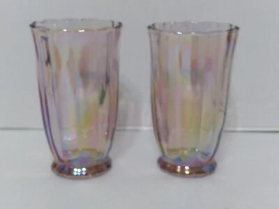 Pioneer Woman 2 vasos brillantes vasos perlados iridiscentes NUEVO Foto 1 de 4