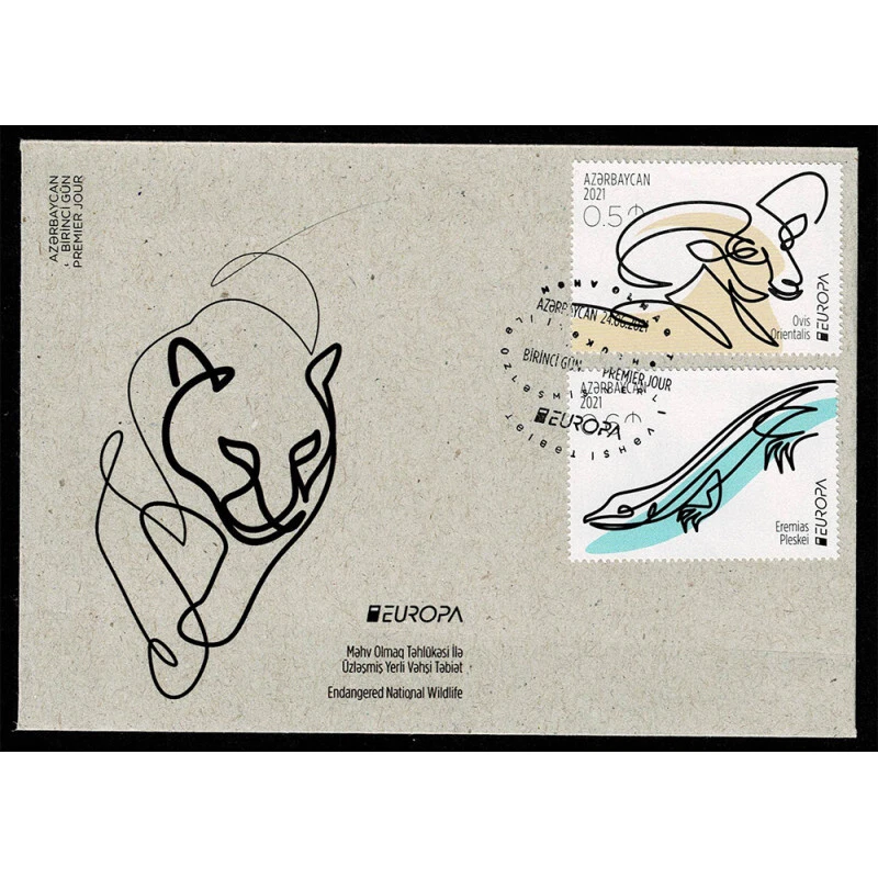 FR5213 - 2021 Azerbaijan Fauna National - Issue Europa FDC Series - Image 1 of 1