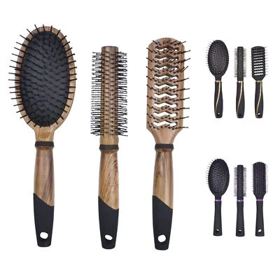 3pc Professional Hair Brush Set Salon High Quality Curling Vent Styling Paddle