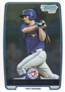2012 Bowman Chrome Draft Draft Picks #BDPP133 Shaun Valeriote Blue Jays NM-MT
