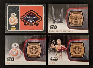 4X Star Wars Force Awakens TOPPS MEDALLÓN GALÁCTICO/PARCHE TARJETAS COLECCIONABLES BB8 C3PO - Imagen 1 de 12