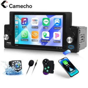 Single 1 Din 5.9'' Touch Screen Stereo Bluetooth Radio Car Apple/Android Carplay - Picture 1 of 21