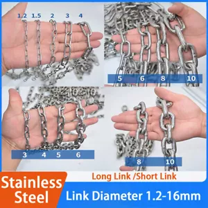 A2 Stainless Steel Chain Heavy Duty Lifting Long/Short Durable Security Links - Picture 1 of 9