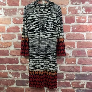 Soho Dress Womens Medium Black Red Multicolor Diamond Argyle Abstract Pullover - Picture 1 of 8