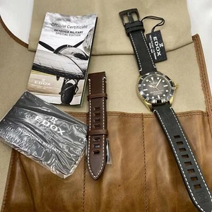 Edox SkyDiver Bronze 42mm Black Ombre Dial Automatic Men Watch 80115 BRZN NDR - Picture 1 of 7