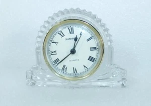 Shannon Lead Crystal Designs of Ireland 24% Mantel Clock RUNS BACKWARDS / Parts - Picture 1 of 13