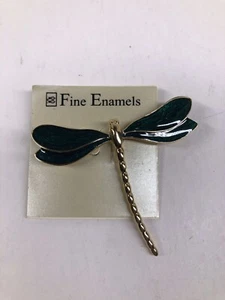 Broche Esmalte Libélula Tono Dorado y Verde Nuevo - Imagen 1 de 1