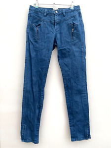 Reiss Skinny Slim Jeans Size 8 Blue Ria Mid Wash Denim Zip Pocket