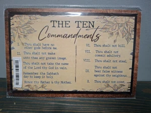 The Ten Commandments 12 x 8 inch Aluminum Sign - Picture 1 of 5