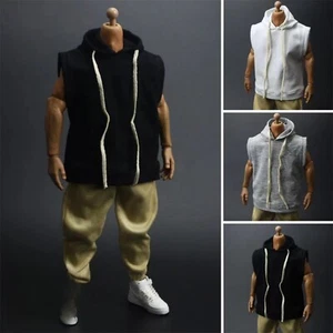 1/6 Male Sleeveless Hooded Sports Loose Top Shirt Fit 12" Man Action Figures - Picture 1 of 10