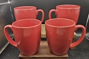 Vintage Lot  of 4 Corelle Coordinates Red Stoneware Coffee Mugs - Picture 1 of 13