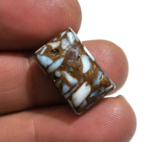 Natural Copper Larimar Rectangle Cabochon 17.55 Crt Loose Gemstone For Jewelry - Picture 1 of 5