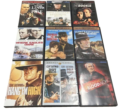 Clint Eastwood DVD Lot 14 Movies Dirty Harry Detective Western Josey Wales etc - Image 1 of 4