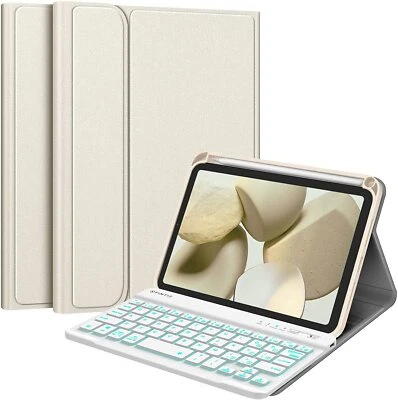Funda con teclado Bluetooth retroiluminada de 7 colores para iPad Mini 7th (A17 Pro) 2024/Mini 6 Foto 1 de 4