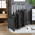 3PCS Black Portable Modern Trolley Luggage Suitcase, Rolling Travel Suitcase Set