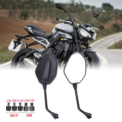 Par de espejos retrovisores laterales negros para moto Triumph Street Triple Street 675 Foto 1 de 4
