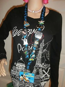 Pin Trader Clásic Landyard Negro y Azul Mickey & Friends Parques Disney/10 Pines - Imagen 1 de 9