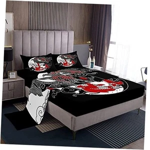 Yin Yang Sheet Set Size,Japanese Style Bed Sheets for Kids Boys Queen Color 10 - Picture 1 of 7