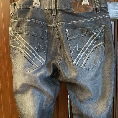 Pantalones de mezclilla para hombre Old Skool talla 36X30 hip hop patinador Y2K grunge brillantes metálicos  Foto 1 de 4