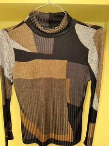 House of Harlow 1960 Top braun und goldfarben Größe S Langarm - Bild 1 von 9