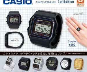 Casio Watch Ring Collection 1st 5-Set Capsule Toy Complete NEW Japan - Bild 1 von 2