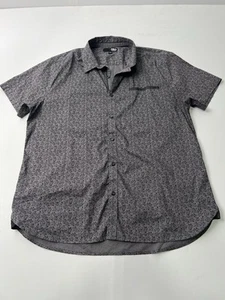 Guess Mens Floral Button Up Shirt Size XL Gray With Floral Design Very Nice - Picture 1 of 12