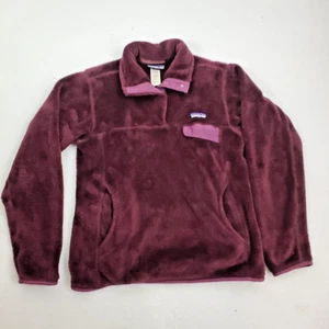 Patagonia snap t Pullover womans Size Small Maroon Burgundy Fleece - Picture 1 of 6