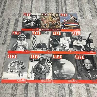 Lot 11 Vintage 1940 & 1941 & 1945 LIFE Magazines World War II Era Foto 1 de 4