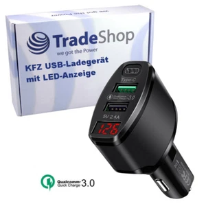 KFZ-Ladekabel Ladegerät Netzteil Quick Charge 3.0 Schnellladung mit LED-Anzeige - Zdjęcie 1 z 1