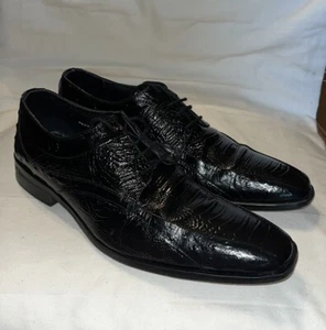 Stacy Adams Black Croco Leather Oxford Mens Dress Shoes - Size 11M ** - Picture 1 of 8