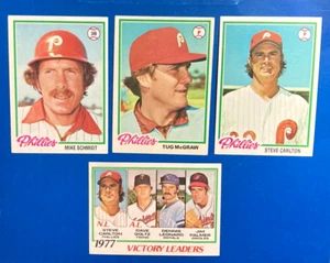1978 Topps- 4 Philadelphia Phillies Baseball Cards, NM W/ Mike Schmidt-FREE SHIP - Picture 1 of 2