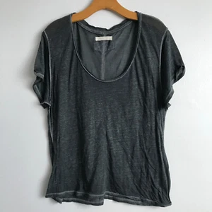 Free People T Shirt Short Sleeves Gray Womens Small Crop Pullover Relaxed Fit - Picture 1 of 10