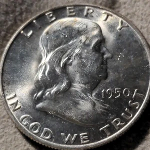 1950-D Franklin Half Dollar this exact coin choice uncirculated - Picture 1 of 6