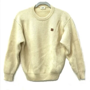CELINE 2A68E355K Triomphe sweater Long sleeve knit sweater wool BeigeIvoryBased - Picture 1 of 17