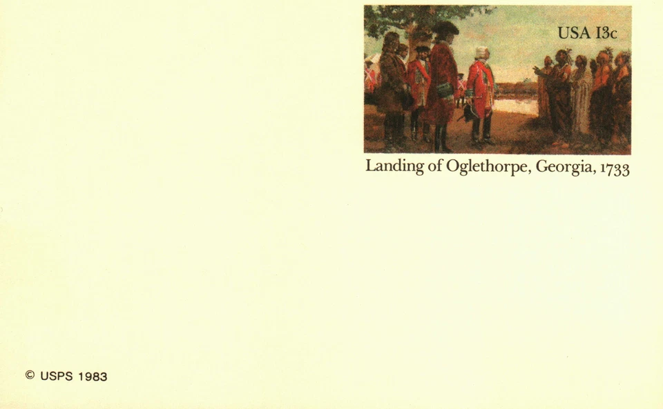 US UX94 Landing of Oglethorpe, Georgia, 1733 MNH postcard - Image 1 of 1