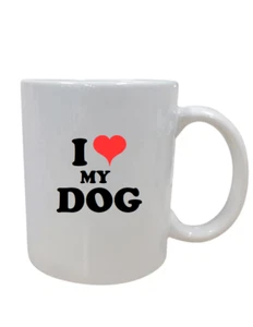 I Heart my Dog Cute Coffee Mug Tea Cup Present Gift Love Puppy Dad Mom Pet - Picture 1 of 1