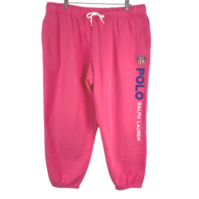 Polo Ralph Lauren Sweatpants 1967 Shield Women's 2XL Pink Cotton Blend PT-1758 - Image 1 of 4