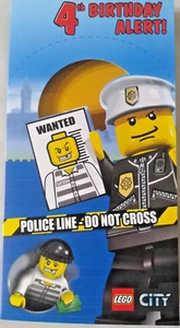 Lego Police Birthday Card Age 4 Lego Birthday Card - Picture 1 of 2