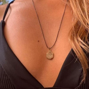 Flower of Life Necklace xxxs brass Sacred Geometry Pendant - Picture 1 of 1