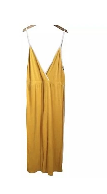 Juicy Mujeres XL Mono Terry Ropa Pierna Ancha Amarillo Playa Vacaciones Resortwear Foto 1 de 4