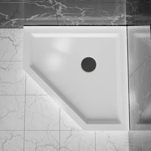 Acrylic Corner Drain Neo-Angle Shower Base Shower Tray Bath Pan w/ Center Drain - Picture 1 of 7