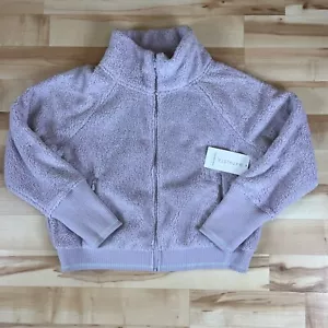 Athleta Tugga Sherpa Jacket Womens XL Lavender Full Zip Fleece Purple Pink NWT - Picture 1 of 14