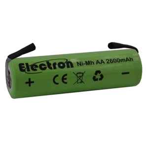 BATTERIA RICARICABILE STILO NI-MH AA 1,2V 2600 mAh LINGUETTE LAMELLE A SALDARE - Picture 1 of 2