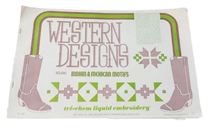 Tri-chem Transfer Design Sheets WESTERN Vintage 1970s Hot Iron On Transfers - Picture 1 of 11